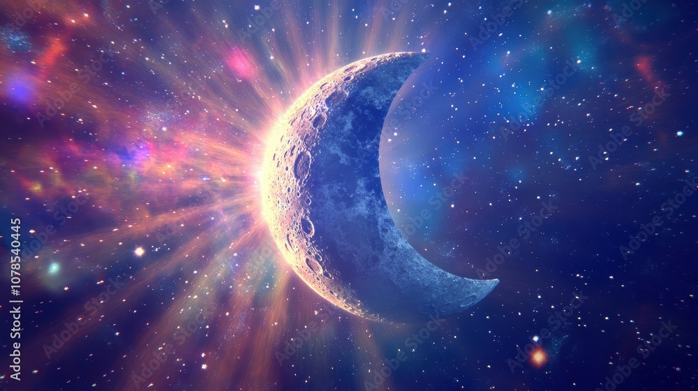 Poster create a stunning celestial moon design with gigapixel high fidelity vibes