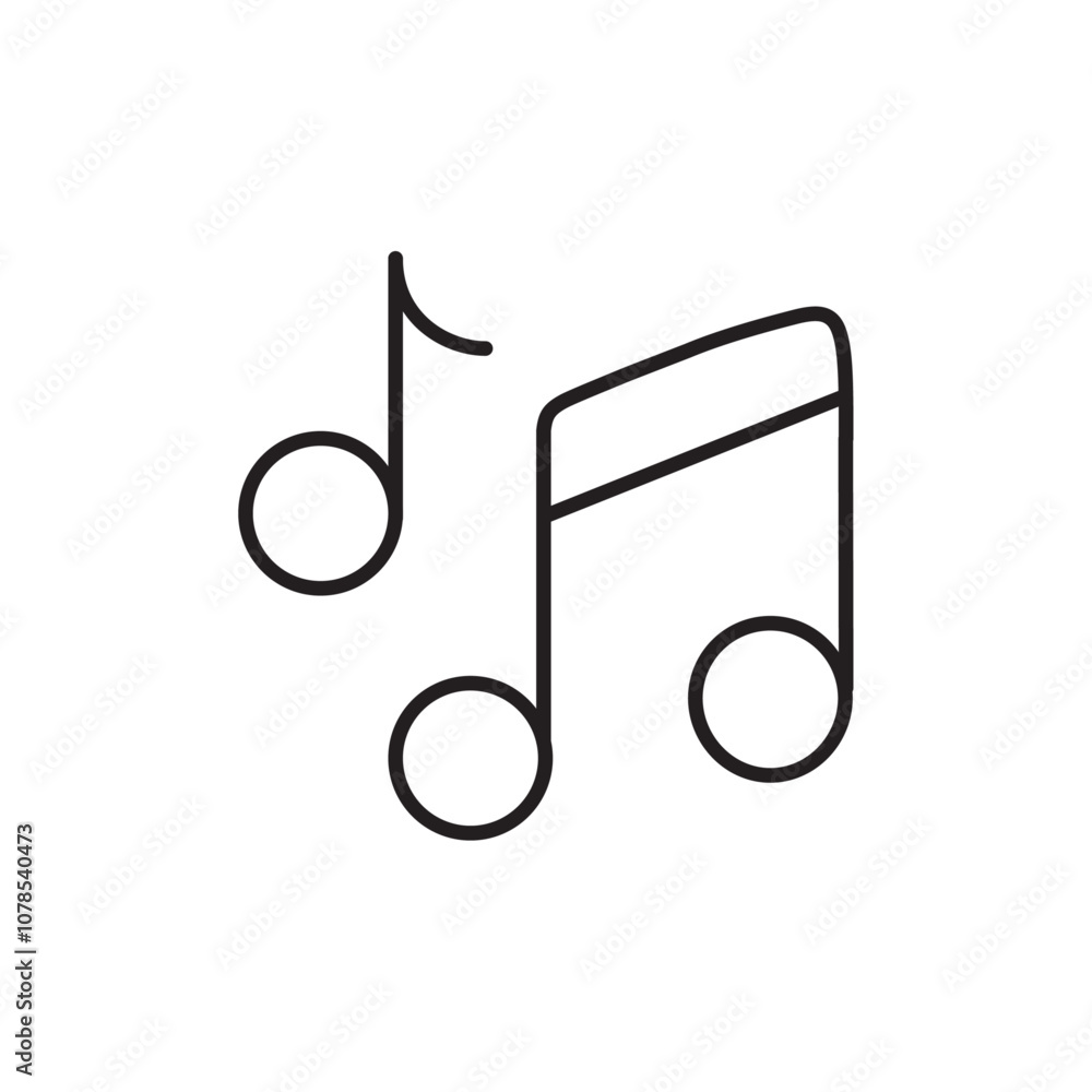 Poster music note icon outline vector for web ui