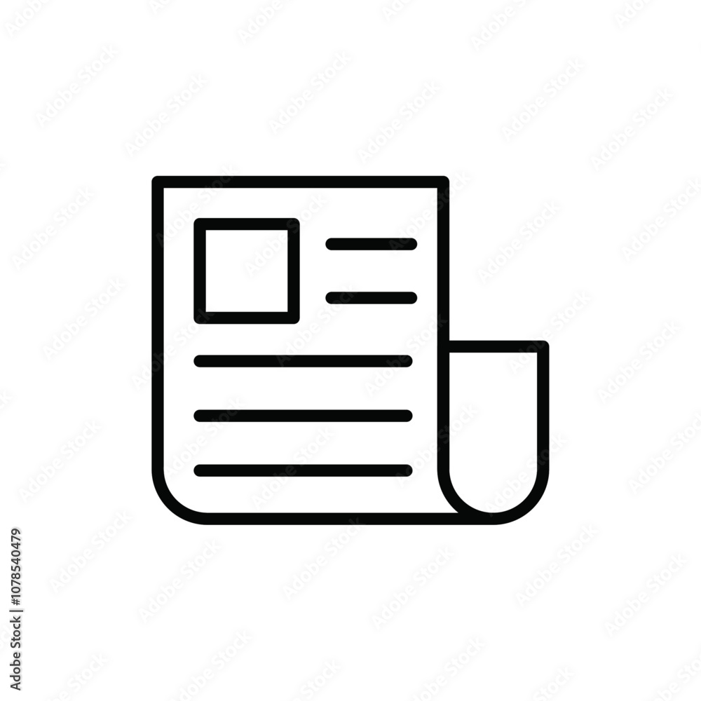 Poster news icon outline vector for web ui