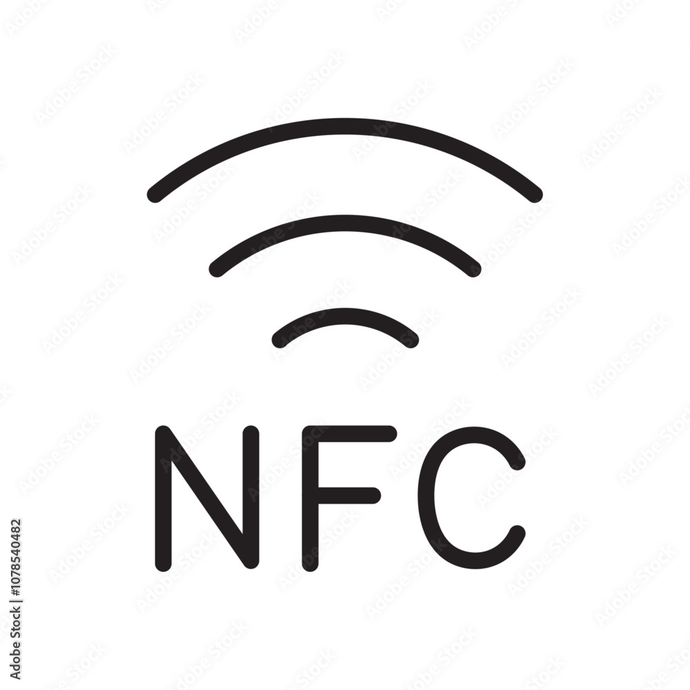 Poster NFC icon Outline vector for web ui