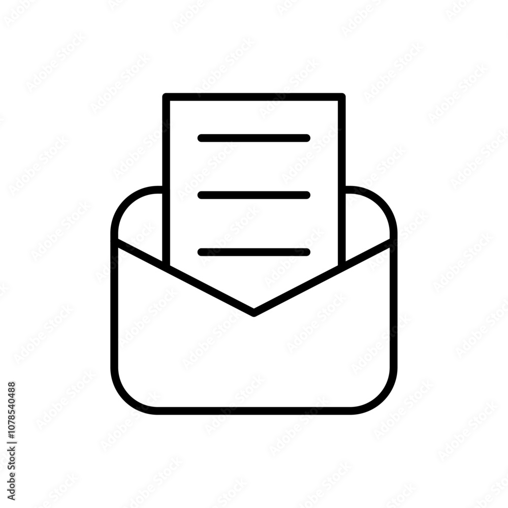Poster Newsletter icon Outline vector for web ui
