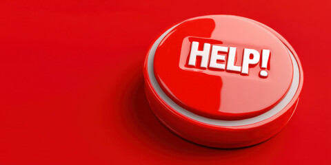 Fototapeta premium A red button with the word HELP written on it