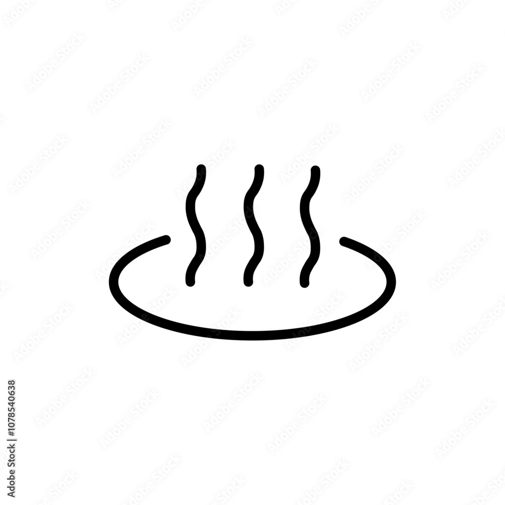 Poster onsen icon outline vector for web ui