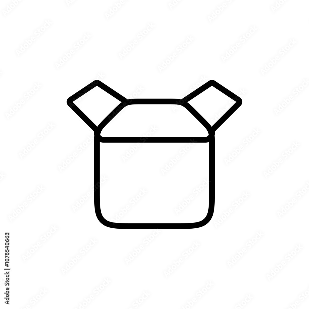 Aufkleber Open box icon Outline vector for web ui
