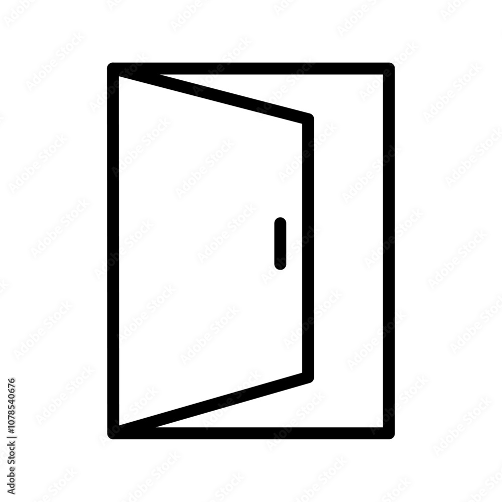Aufkleber Open door icon Outline vector for web ui