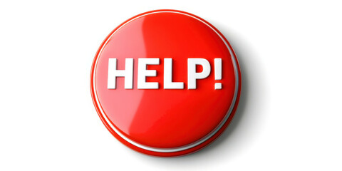 A red button with white letters that says HELP