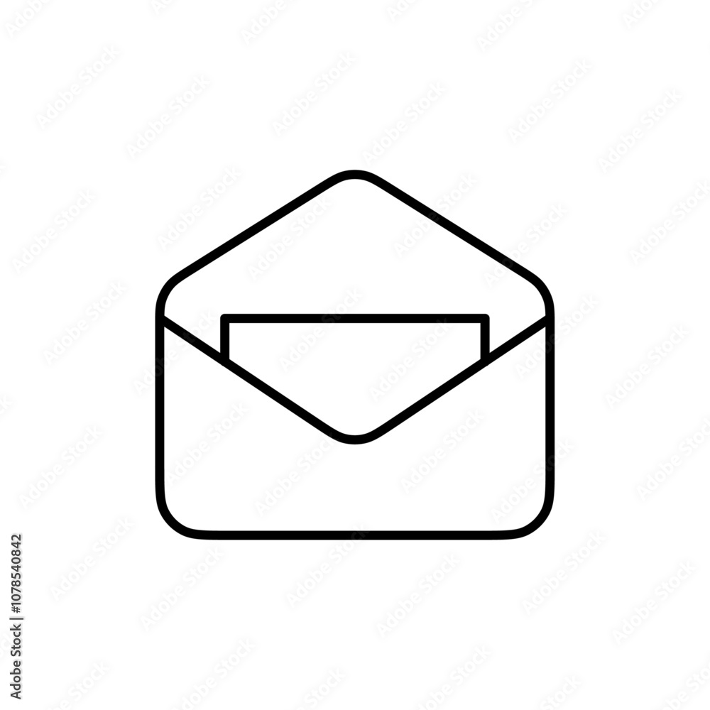 Aufkleber Open envelope icon Outline vector for web ui