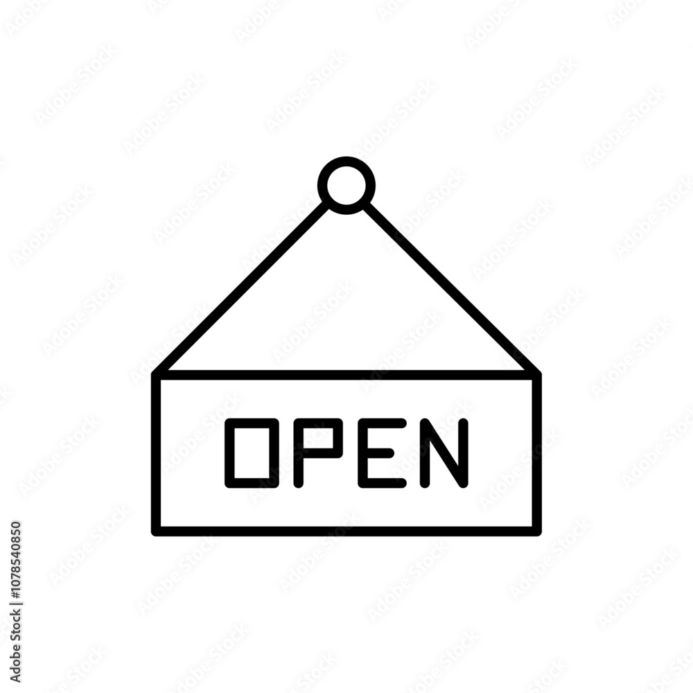Poster Open sign Outline vector for web ui