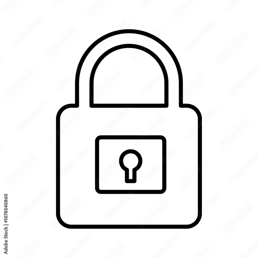 Poster Padlock icon Outline vector for web ui