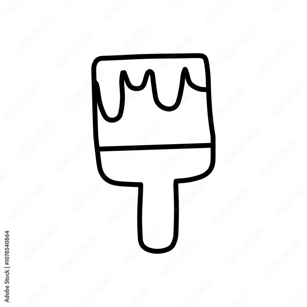 Poster Paint brush icon Outline vector for web ui