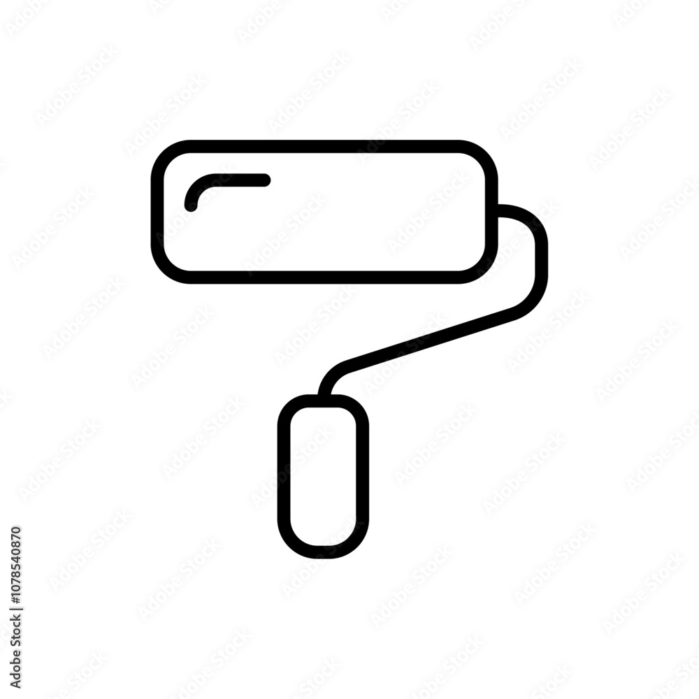 Poster paint roller icon outline vector for web ui