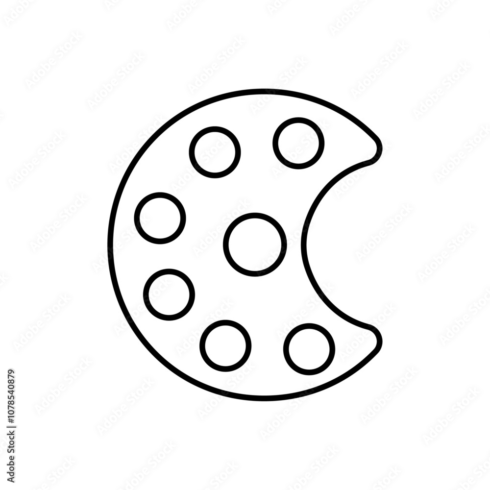 Poster palette icon outline vector for web ui