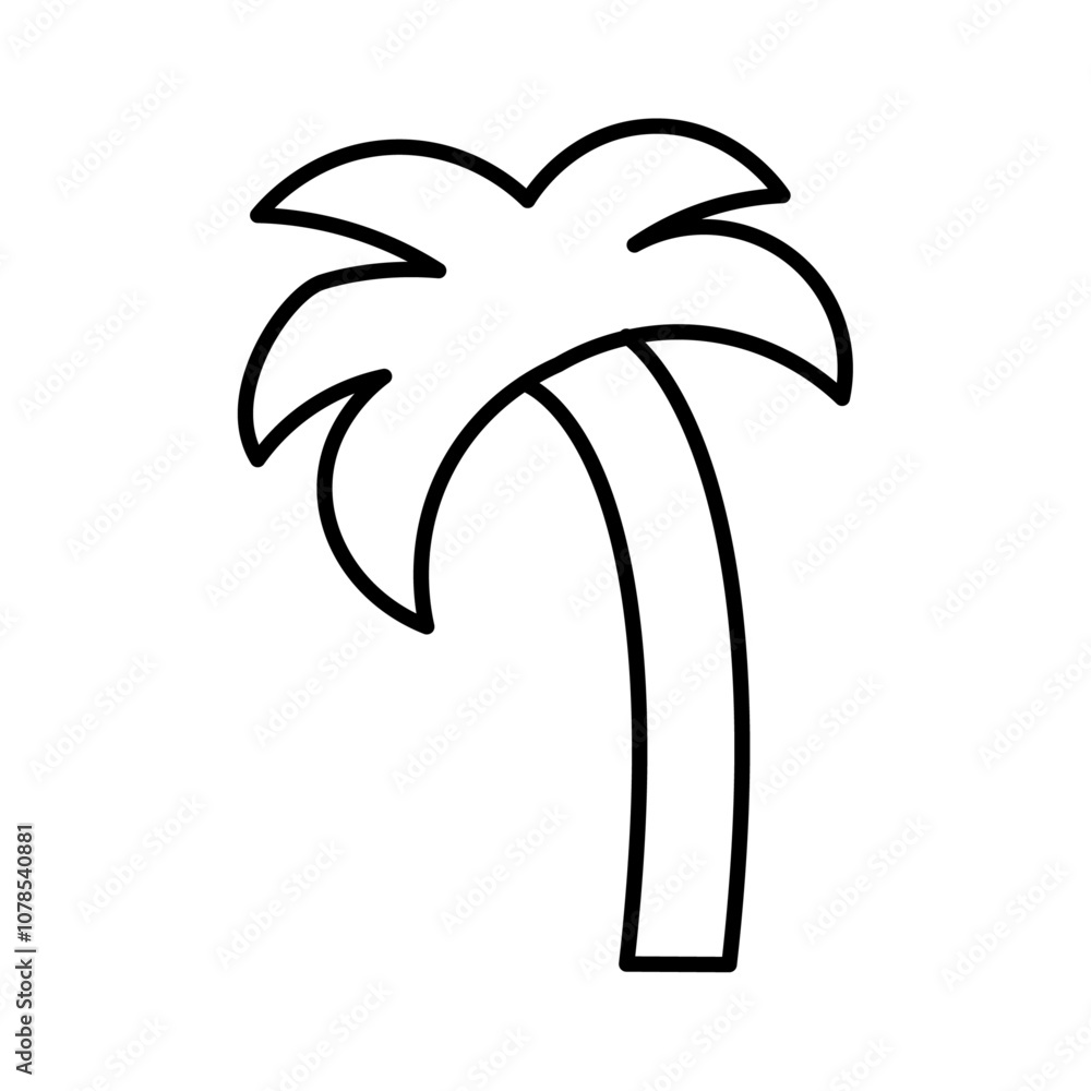 Aufkleber Palm tree icon Outline vector for web ui