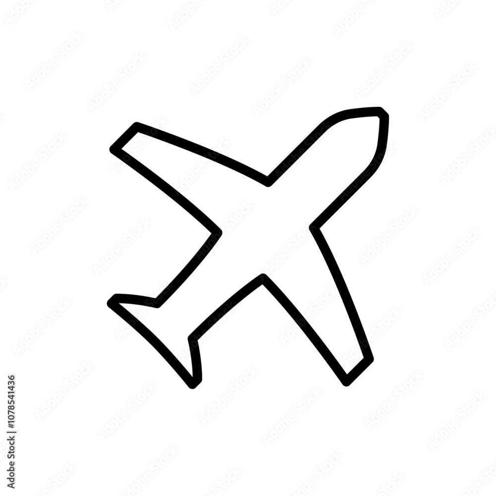 Poster Plane icon Outline vector for web ui