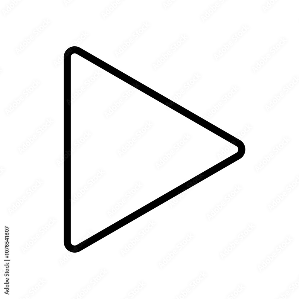 Fototapete play button icon outline vector for web ui