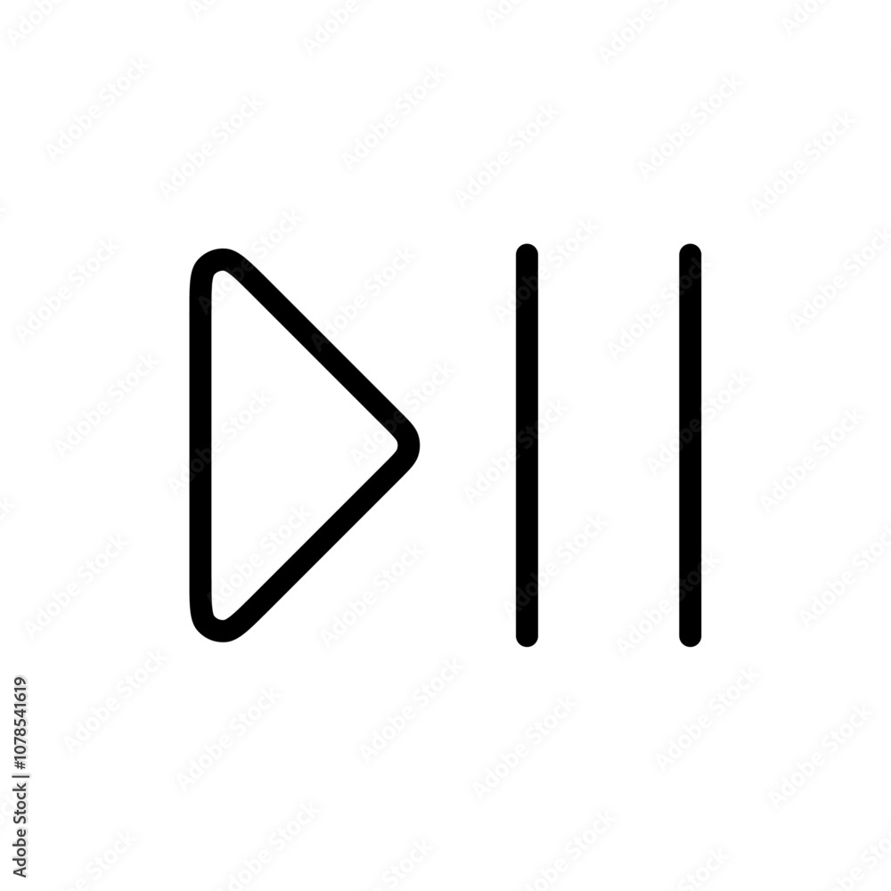 Aufkleber play pause icon outline vector for web ui
