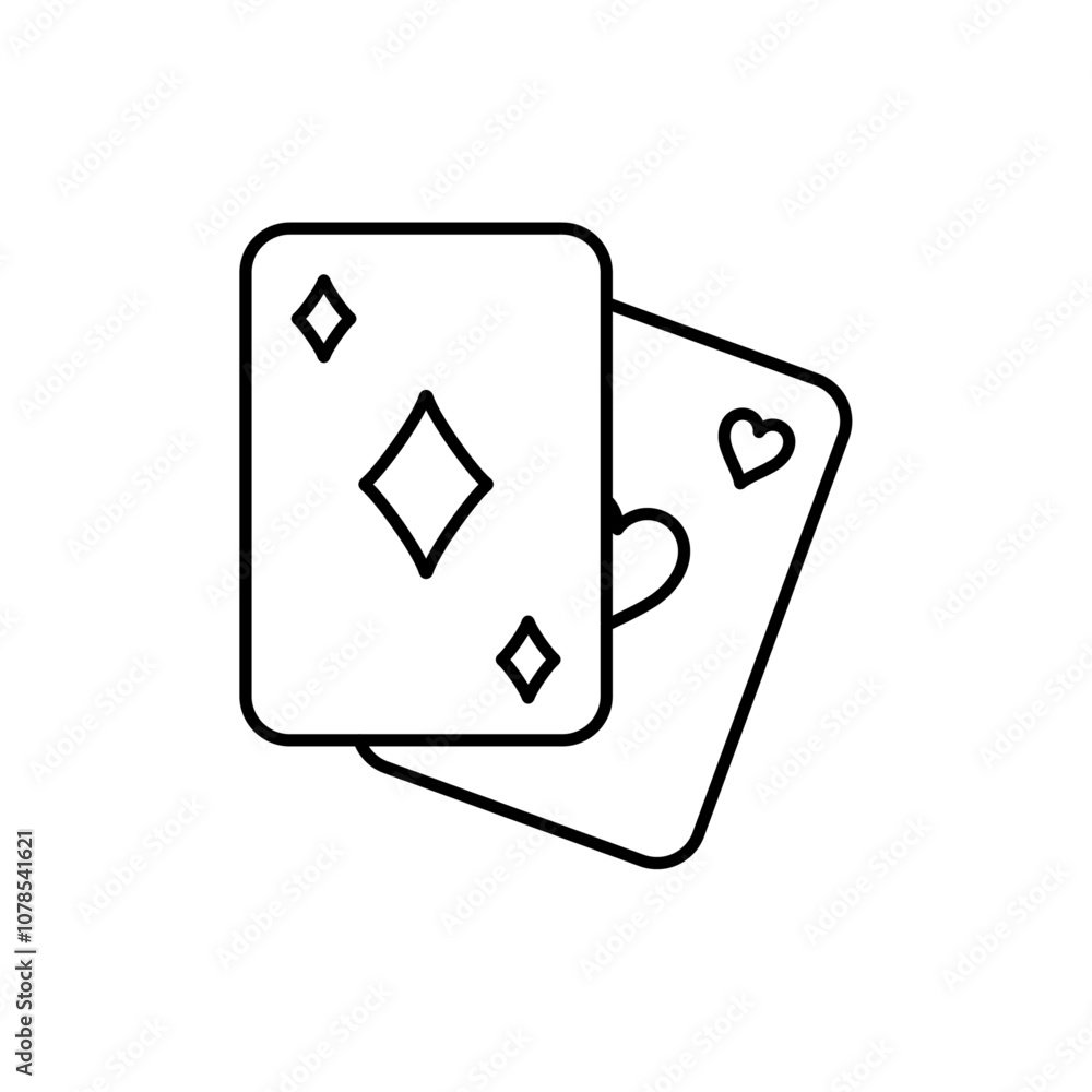 Poster Playing cards icon Outline vector for web ui