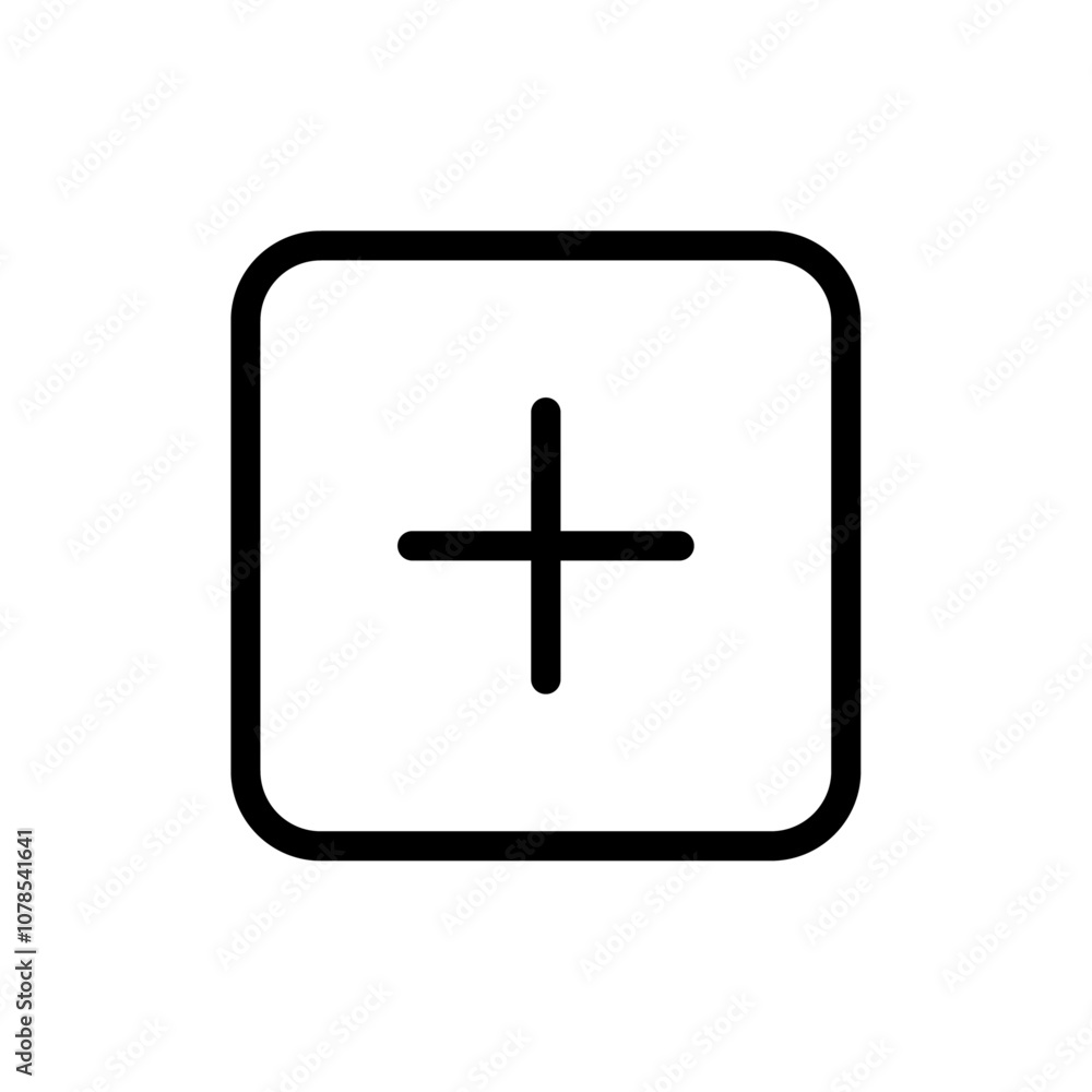 Poster Plus icon Outline vector for web ui