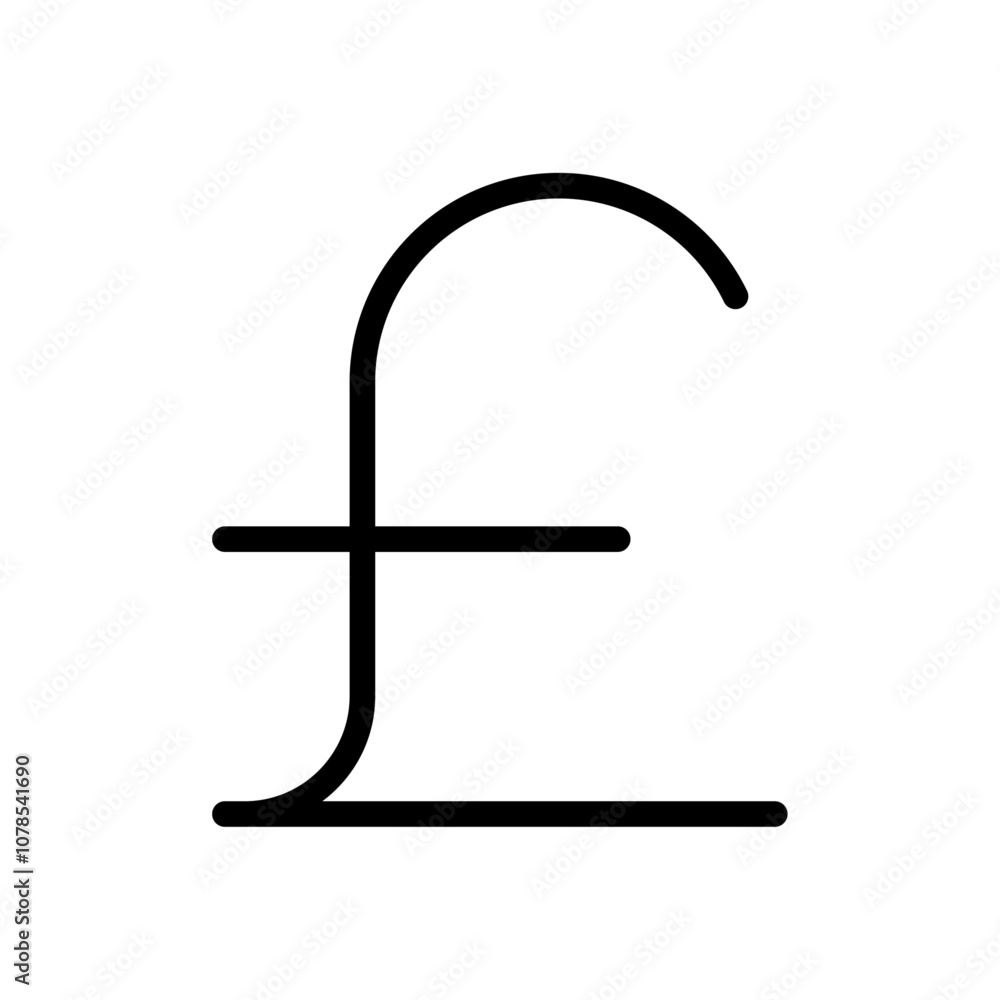 Poster pound icon outline vector for web ui