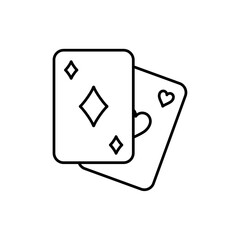 Playing cards icon Outline vector for web ui