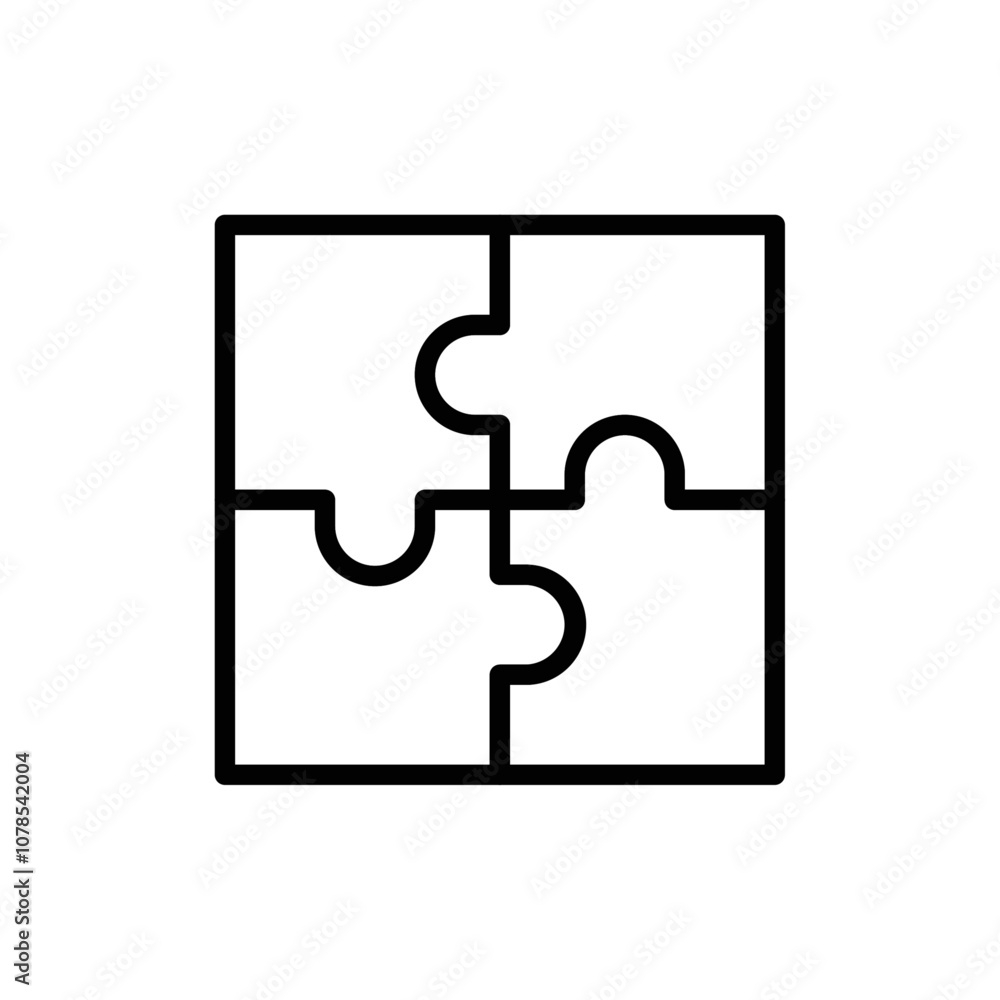 Poster Puzzle Piece Icon Outline vector for web ui