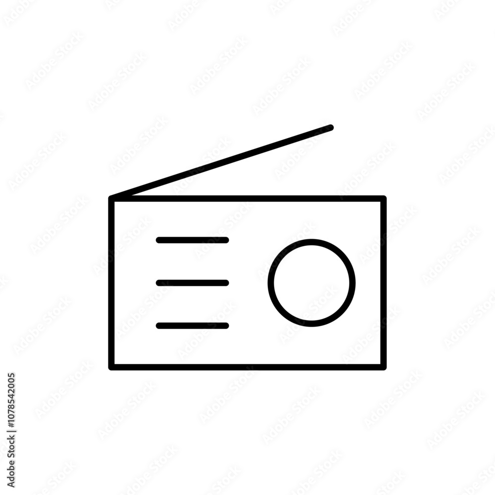 Poster radio icon outline vector for web ui