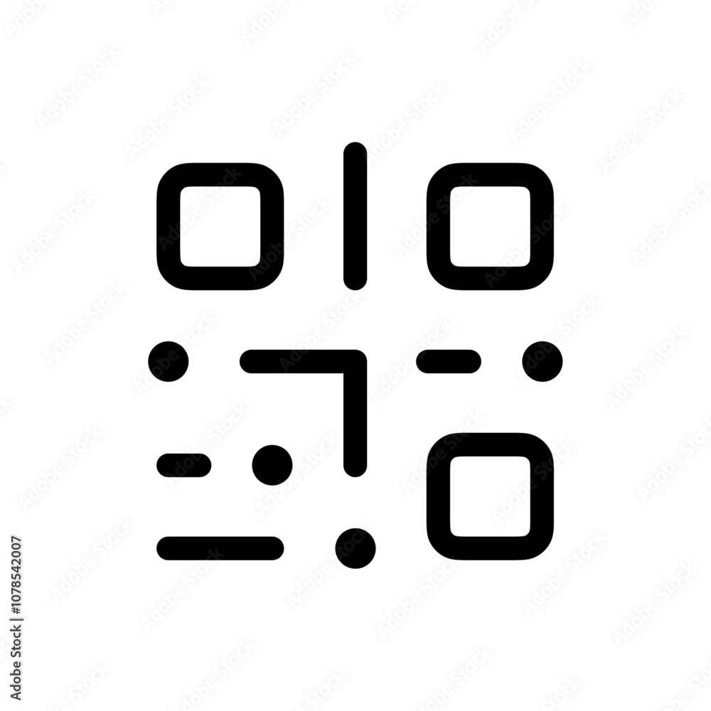 Poster QR code icon Outline vector for web ui