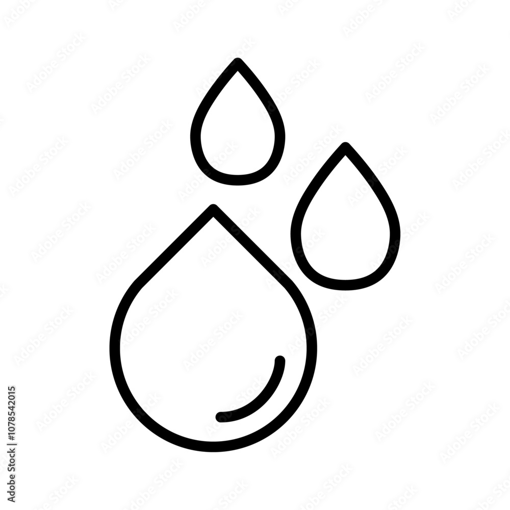 Poster raindrops icon outline vector for web ui