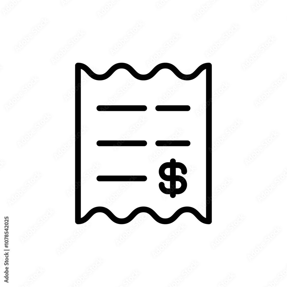 Poster receipt icon outline vector for web ui