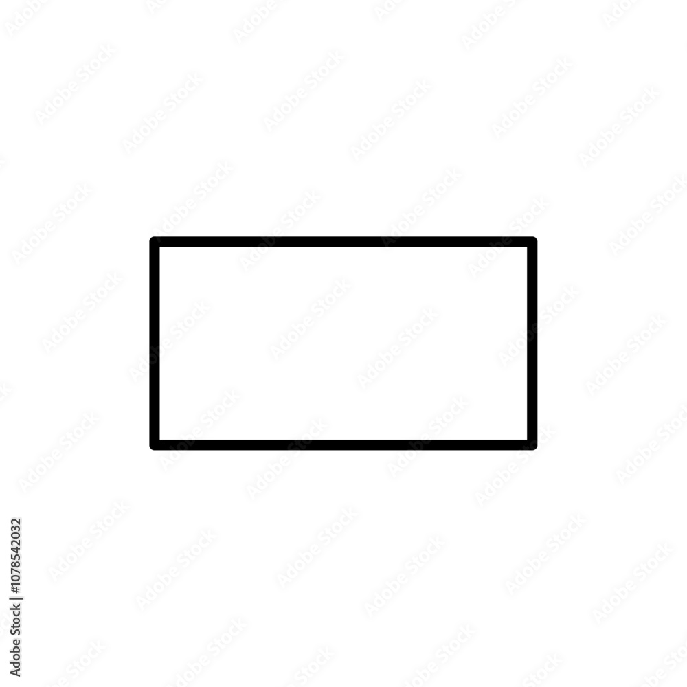 Fototapete rectangle icon outline vector for web ui