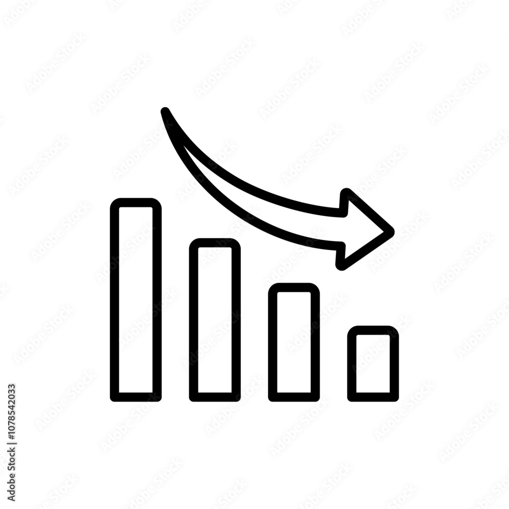 Poster Reduction chart icon Outline vector for web ui