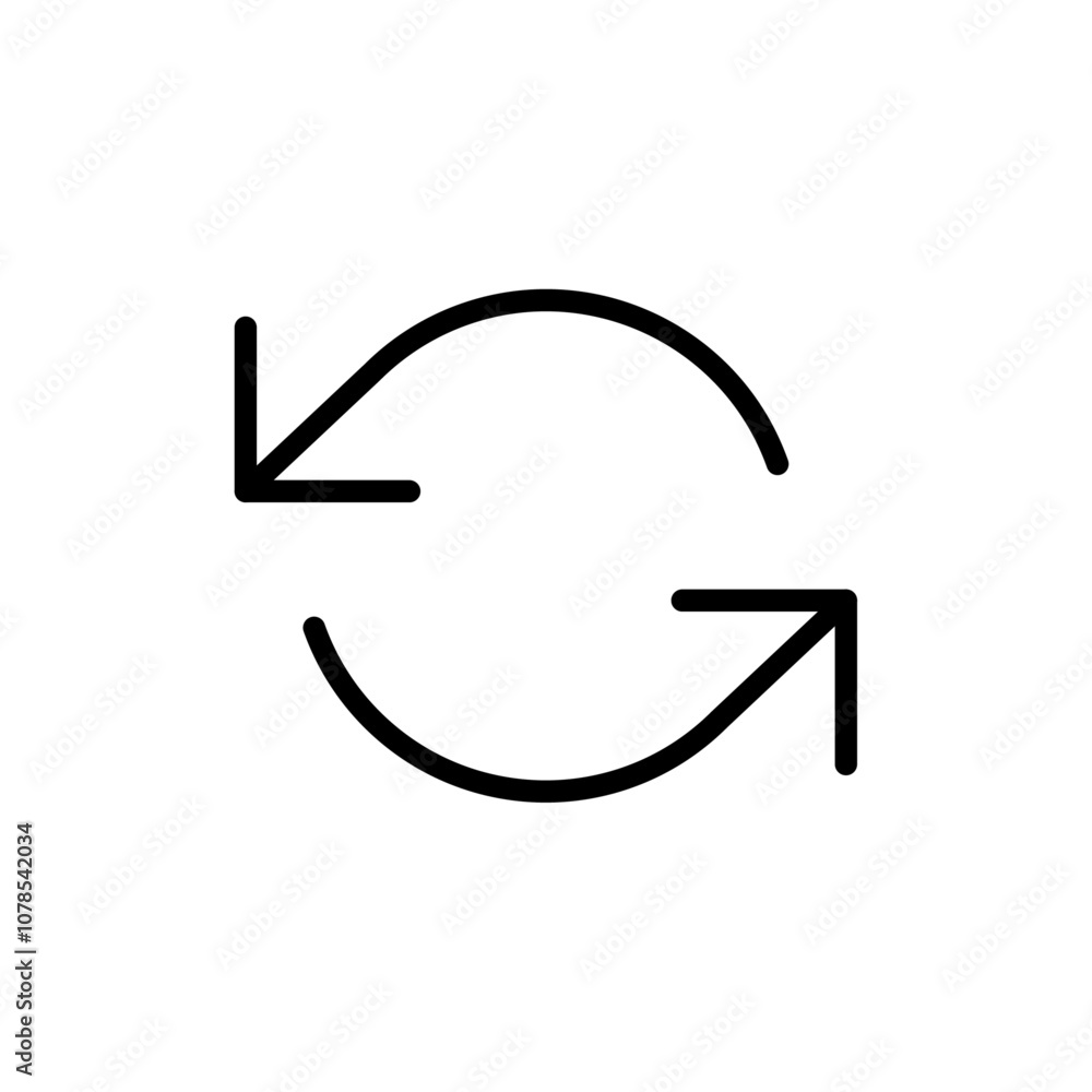 Poster Refresh icon Outline vector for web ui