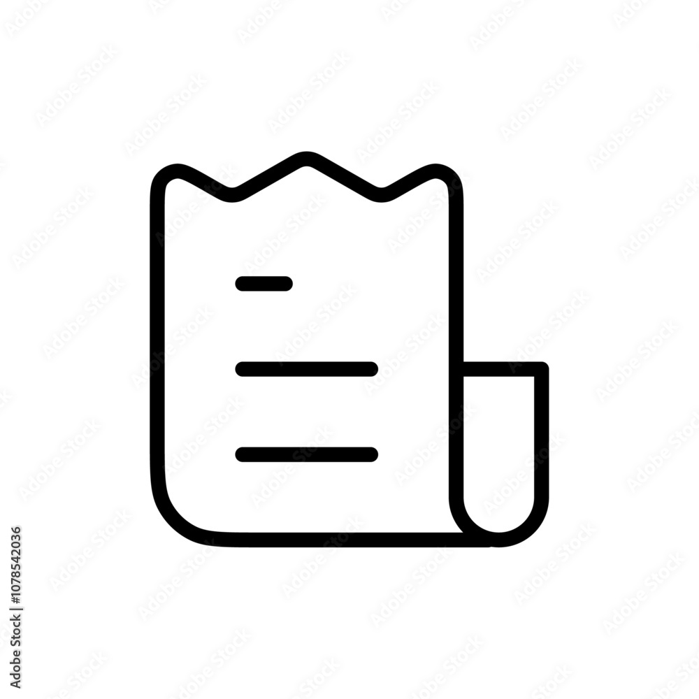 Poster receipt icon outline vector for web ui