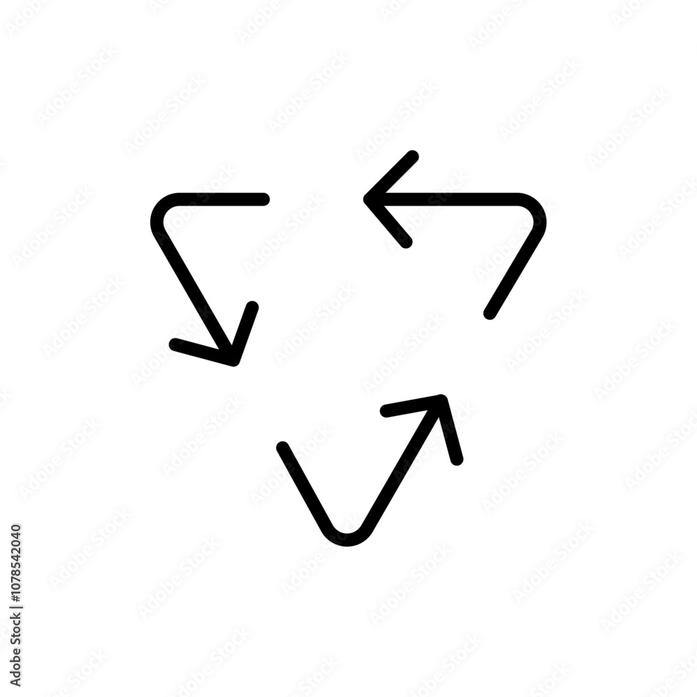 Aufkleber recycle icon outline vector for web ui