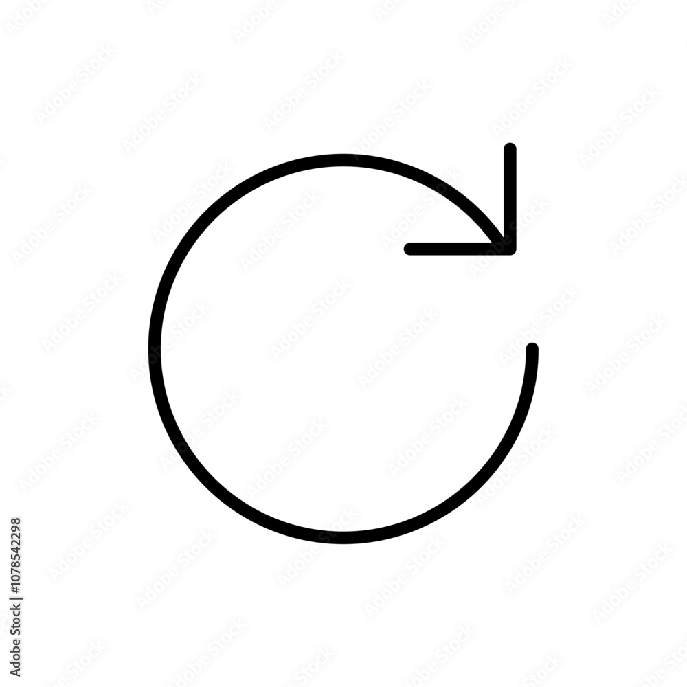 Poster Reload button icon Outline vector for web ui