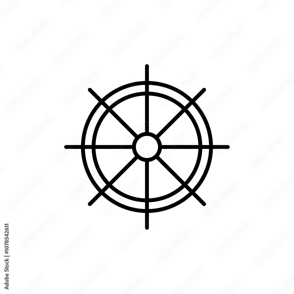 Poster Ship wheel icon Outline vector for web ui