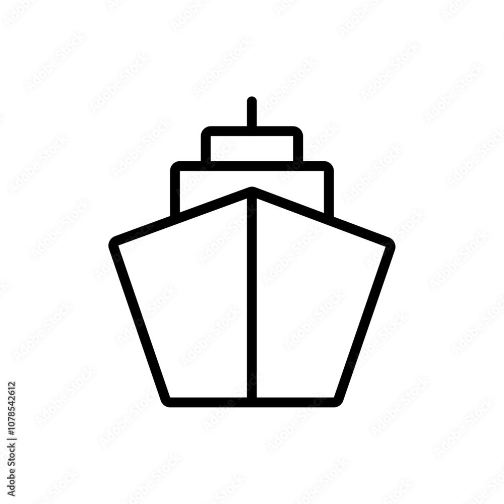 Poster Ship icon Outline vector for web ui