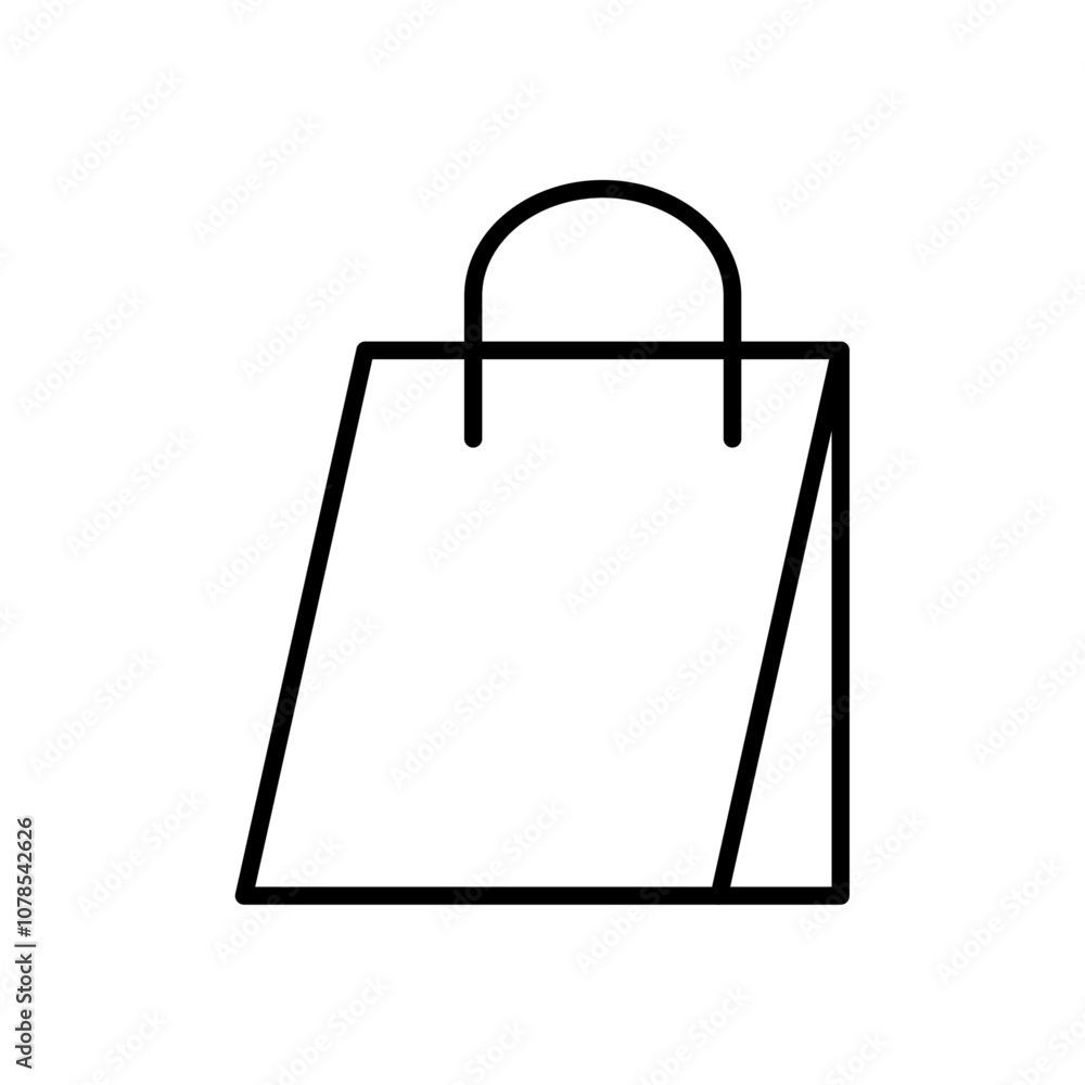 Aufkleber Shopping bag icon Outline vector for web ui