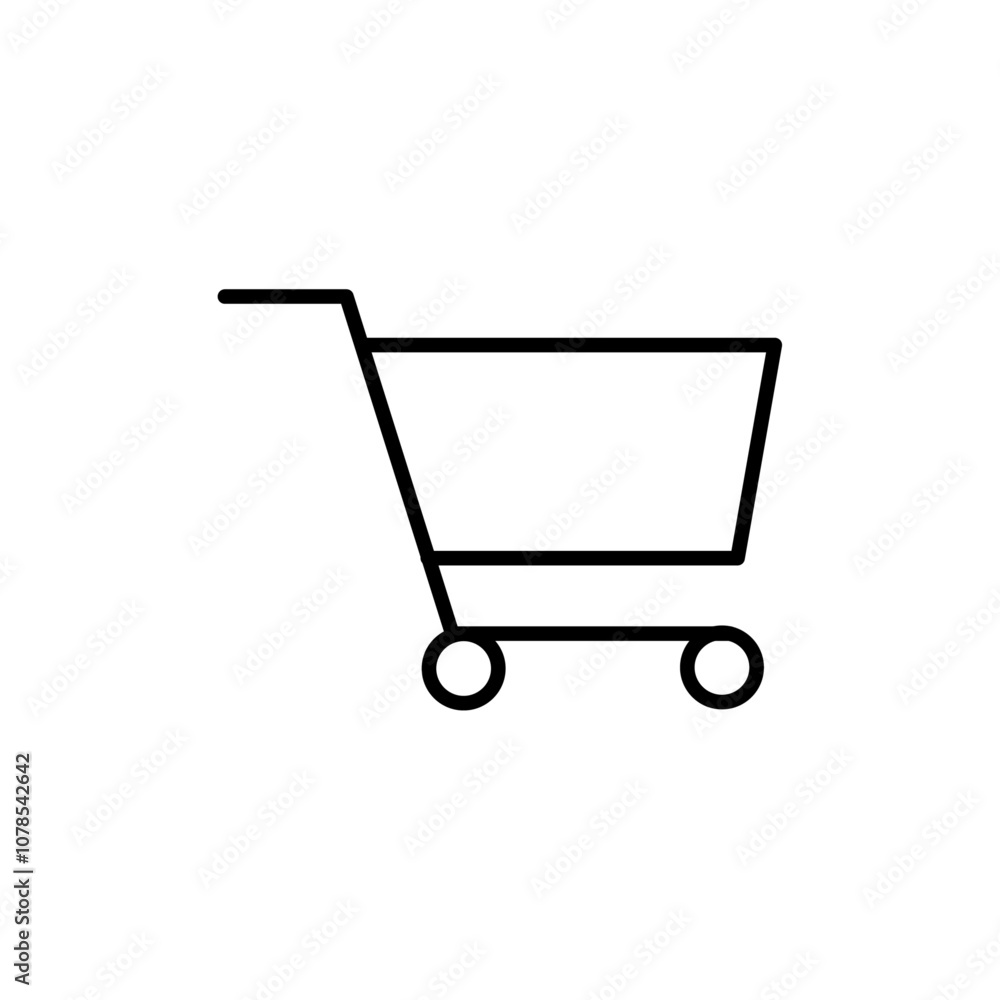 Aufkleber shopping basket icon outline vector for web ui