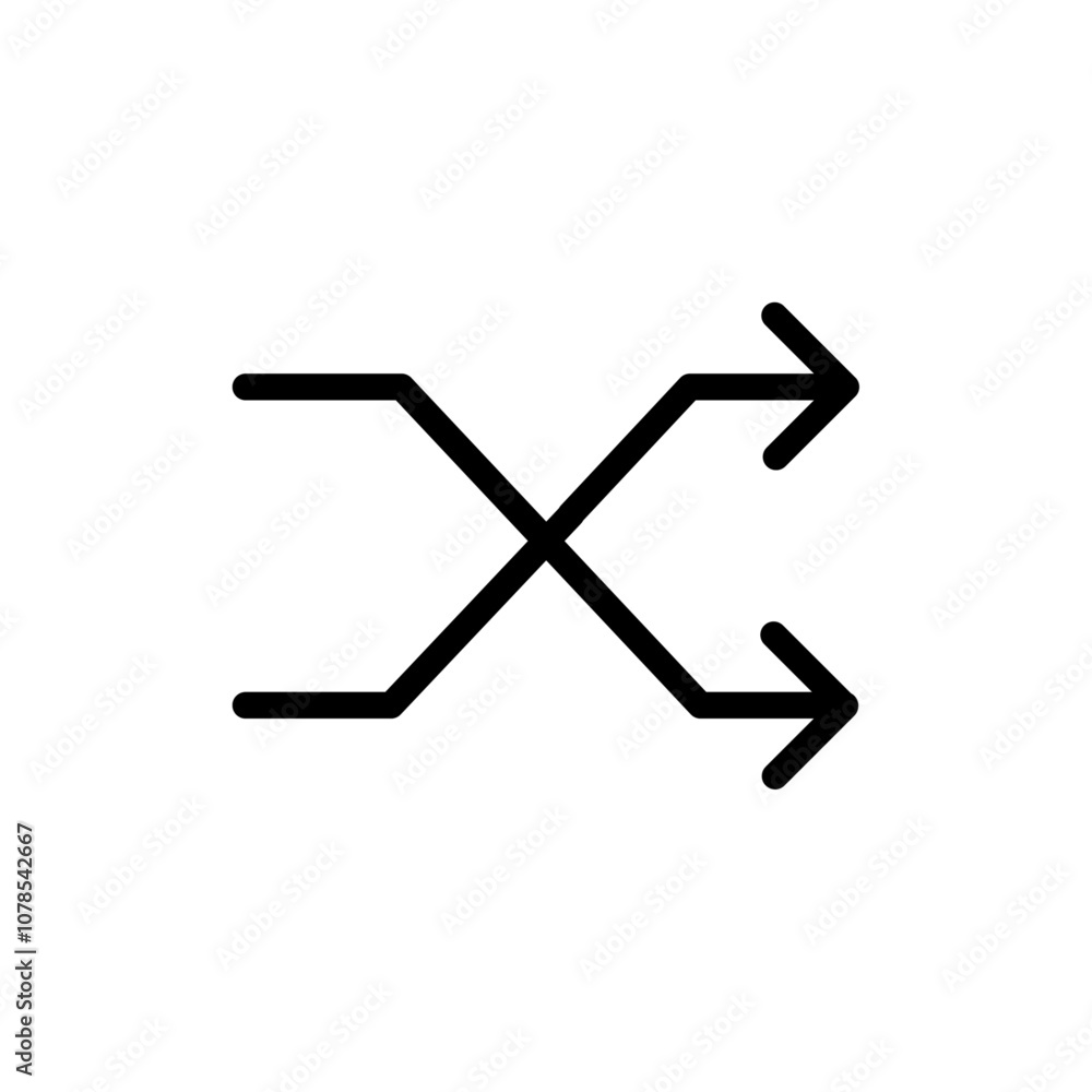 Poster shuffle icon outline vector for web ui