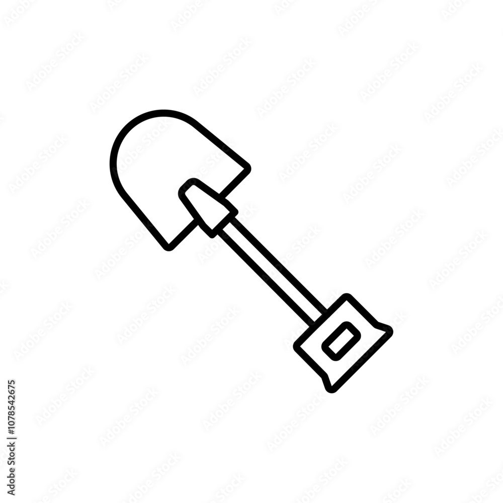 Poster shovel icon outline vector for web ui