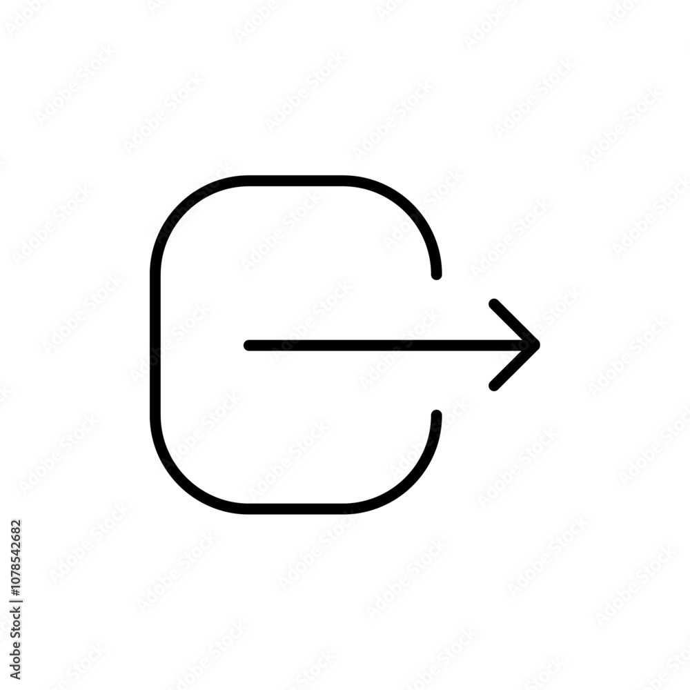 Aufkleber Sign out icon Outline vector for web ui