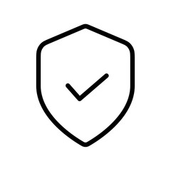 Shield check icon Outline vector for web ui