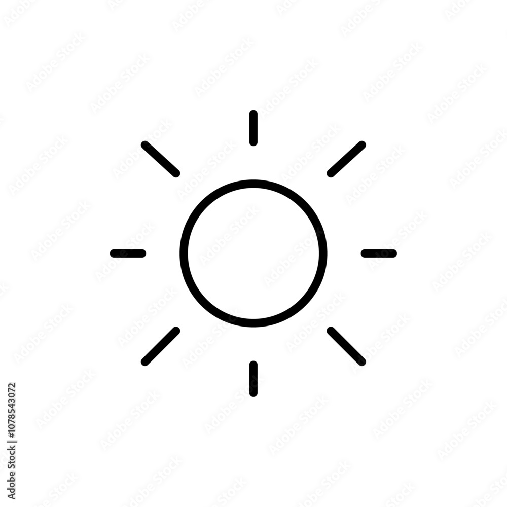 Aufkleber sun icon outline vector for web ui