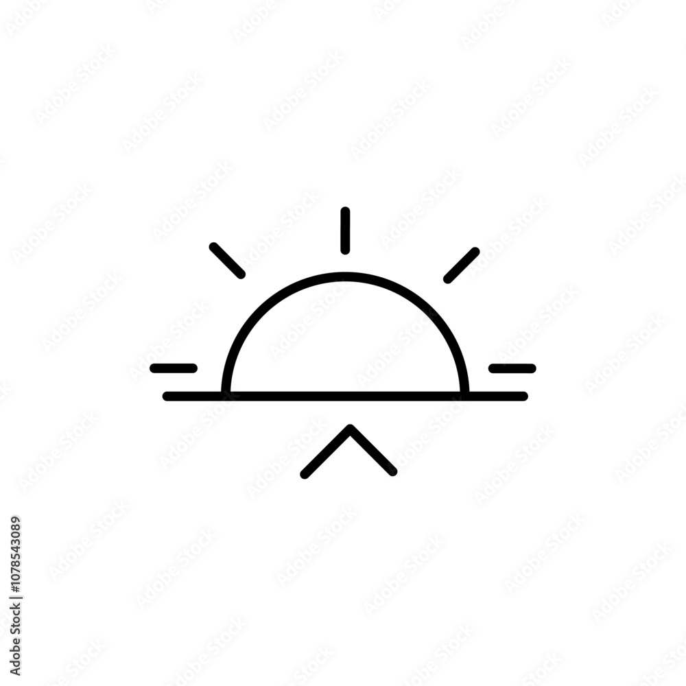 Poster Sunrise icon Outline vector for web ui