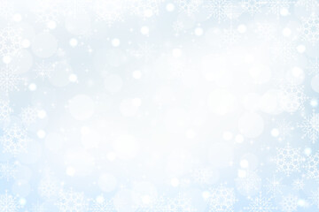 Christmas blurred background with snowflakes. Light blue Gradient Blurred Christmas Background. EPS 10