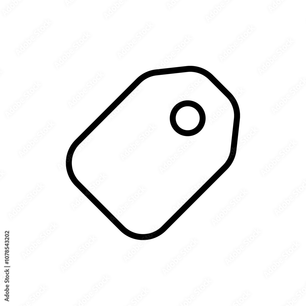 Poster tag icon outline vector for web ui
