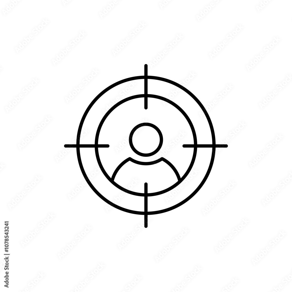 Poster target audience icon outline vector for web ui