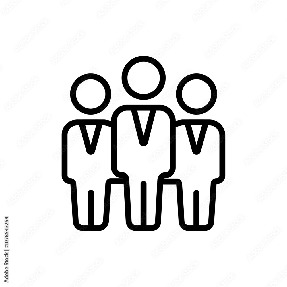 Poster Team icon Outline vector for web ui