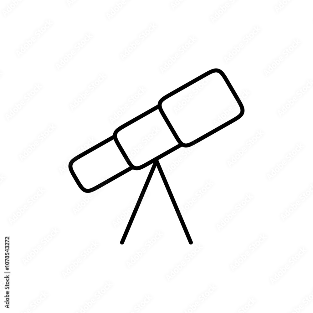 Poster Telescope Icon Outline vector for web ui